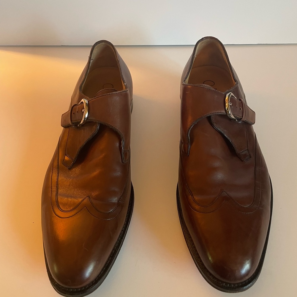 Cole Hahn Single Monk Strap Wingtip Stitching Brown Size 11 1/2 Nike Air Sole